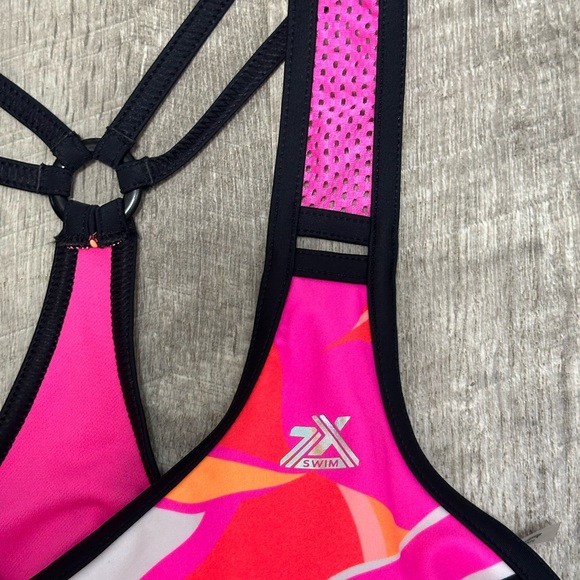 Women’s Zeroxposur XS Tankini Padded UPF Swim Swimwear Tank Top Pink Orange NWT - Picture 5 of 9